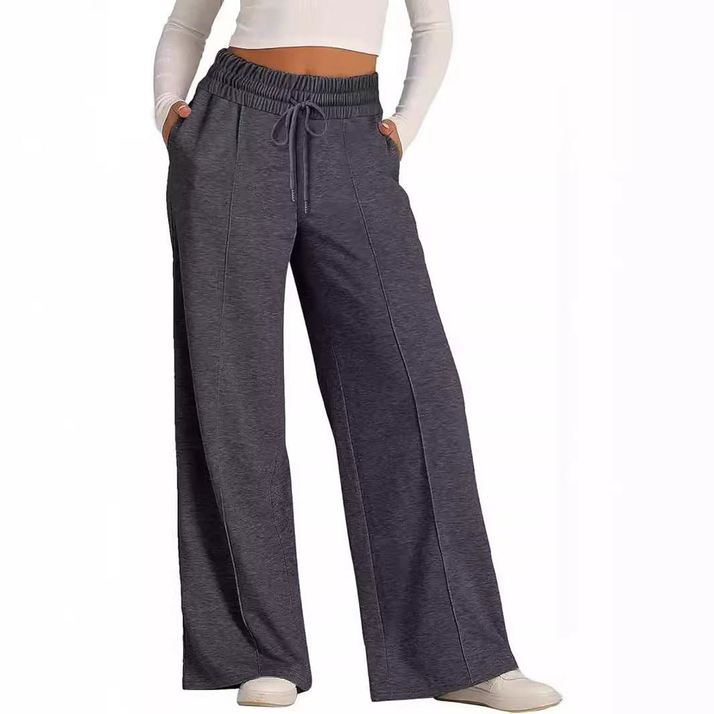 Cross-Border Export Amazon Temu2024 Spring and Summer European and American Style Pure Color Casual Wide-Leg Drawstring Elastic Waist Sweatpants - F.MarketDark gray / SF.MarketSCross-Border Export Amazon Temu2024 Spring and Summer European and American Style Pure Color Casual Wide-Leg Drawstring Elastic Waist SweatpantsCross-Border Export Amazon Temu2024 Spring and Summer European and American Style Pure Color Casual Wide-Leg Drawstring Elastic Waist Sweatpants