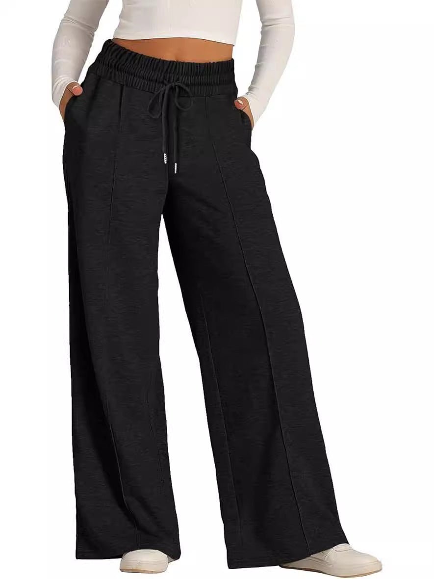 Cross-Border Export Amazon Temu2024 Spring and Summer European and American Style Pure Color Casual Wide-Leg Drawstring Elastic Waist Sweatpants - F.MarketDark gray / SF.MarketSCross-Border Export Amazon Temu2024 Spring and Summer European and American Style Pure Color Casual Wide-Leg Drawstring Elastic Waist SweatpantsCross-Border Export Amazon Temu2024 Spring and Summer European and American Style Pure Color Casual Wide-Leg Drawstring Elastic Waist Sweatpants