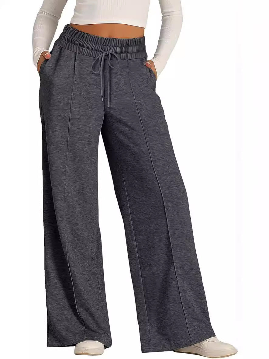 Cross-Border Export Amazon Temu2024 Spring and Summer European and American Style Pure Color Casual Wide-Leg Drawstring Elastic Waist Sweatpants - F.MarketDark gray / SF.MarketSCross-Border Export Amazon Temu2024 Spring and Summer European and American Style Pure Color Casual Wide-Leg Drawstring Elastic Waist SweatpantsCross-Border Export Amazon Temu2024 Spring and Summer European and American Style Pure Color Casual Wide-Leg Drawstring Elastic Waist Sweatpants