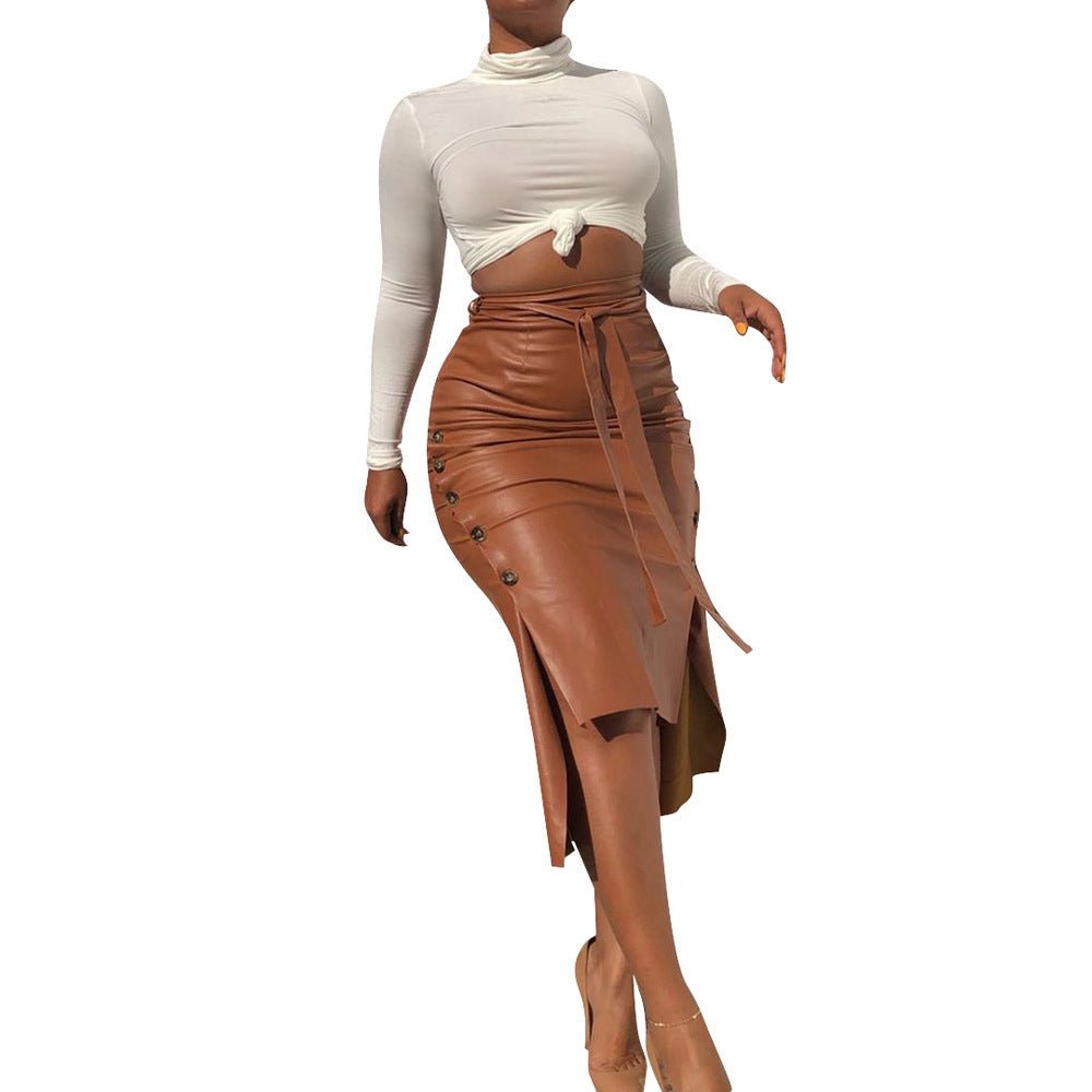 Cross-border foreign trade European and American leather skirt Amazon women's clothing hot sale split slim mid-length hip half PU skirt generation hair - F.MarketWine Red / SF.MarketSCross-border foreign trade European and American leather skirt Amazon women's clothing hot sale split slim mid-length hip half PU skirt generation hairCross-border foreign trade European and American leather skirt Amazon women's clothing hot sale split slim mid-length hip half PU skirt generation hair