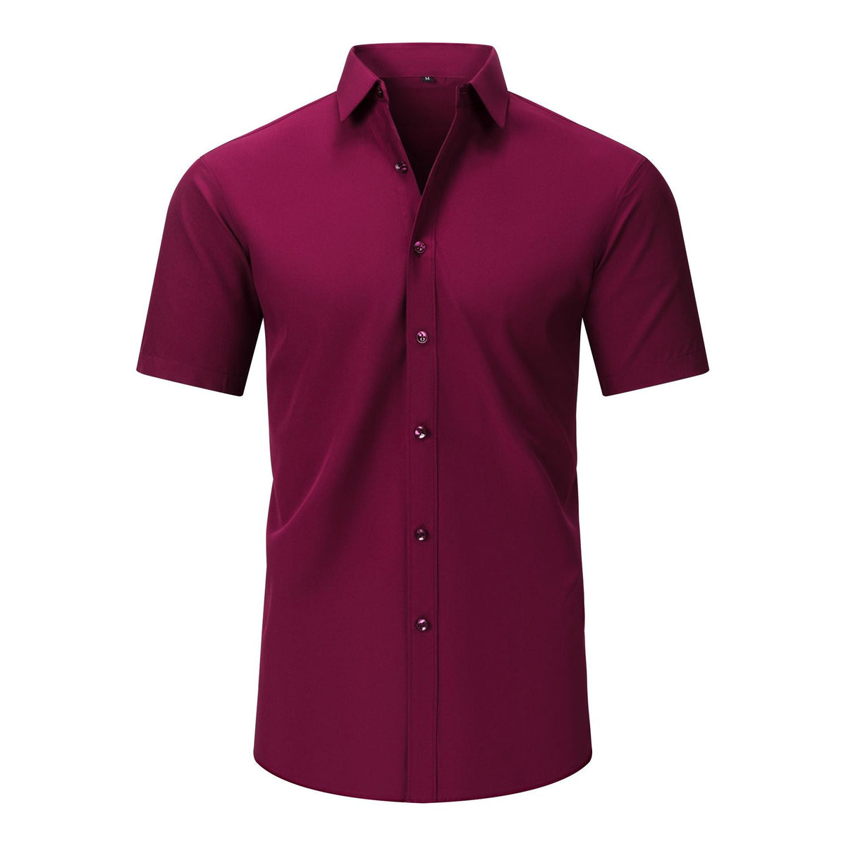Cross-Border Four-Way Stretch Shirt Men's Shirt Wrinkle-Free and Anti-Wrinkle Amazon Export Thin Cardigan Long-Sleeved Shirt for Men - F.MarketD3208 burgundy short sleeves (natural color buttons) / 44/XLF.Market44/XLCross-Border Four-Way Stretch Shirt Men's Shirt Wrinkle-Free and Anti-Wrinkle Amazon Export Thin Cardigan Long-Sleeved Shirt for MenCross-Border Four-Way Stretch Shirt Men's Shirt Wrinkle-Free and Anti-Wrinkle Amazon Export Thin Cardigan Long-Sleeved Shirt for Men