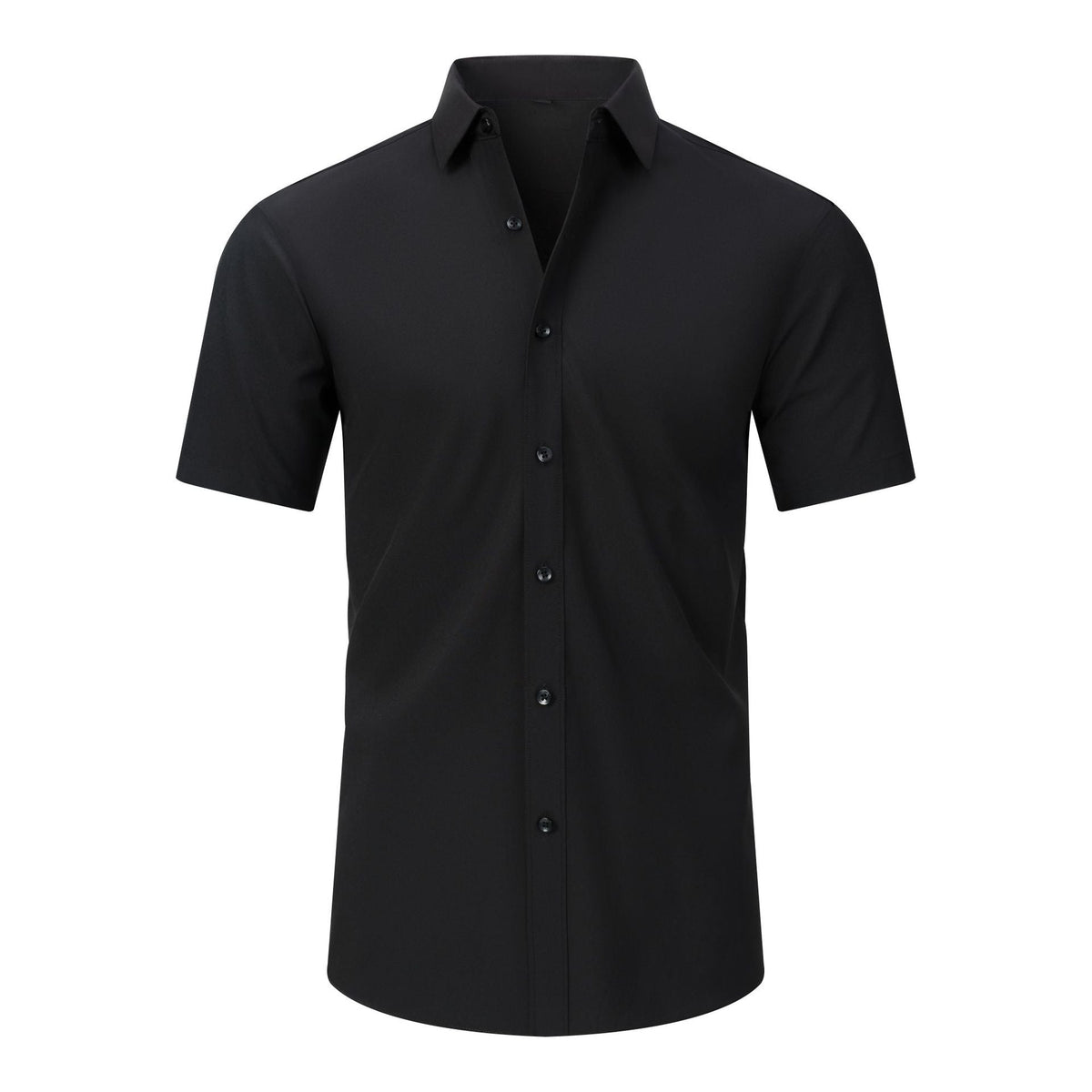 Cross-Border Four-Way Stretch Shirt Men's Shirt Wrinkle-Free and Anti-Wrinkle Amazon Export Thin Cardigan Long-Sleeved Shirt for Men - F.MarketD3202 black short sleeves (natural buttons) / 44/XLF.Market44/XLCross-Border Four-Way Stretch Shirt Men's Shirt Wrinkle-Free and Anti-Wrinkle Amazon Export Thin Cardigan Long-Sleeved Shirt for MenCross-Border Four-Way Stretch Shirt Men's Shirt Wrinkle-Free and Anti-Wrinkle Amazon Export Thin Cardigan Long-Sleeved Shirt for Men