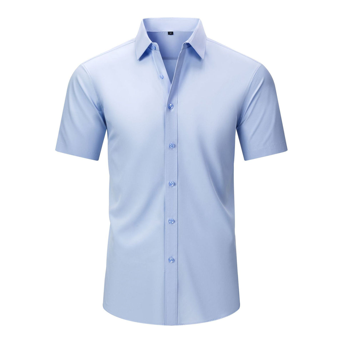 Cross-Border Four-Way Stretch Shirt Men's Shirt Wrinkle-Free and Anti-Wrinkle Amazon Export Thin Cardigan Long-Sleeved Shirt for Men - F.MarketD3205 light blue short sleeves (natural buttons) / 44/XLF.Market44/XLCross-Border Four-Way Stretch Shirt Men's Shirt Wrinkle-Free and Anti-Wrinkle Amazon Export Thin Cardigan Long-Sleeved Shirt for MenCross-Border Four-Way Stretch Shirt Men's Shirt Wrinkle-Free and Anti-Wrinkle Amazon Export Thin Cardigan Long-Sleeved Shirt for Men