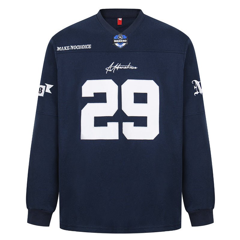 Digital Embroidered Jersey Top Women's V-neck Loose Sports Long Sleeve Hoodie - F.MarketE988E99C616D42CC945688CCBBEE443CeproloMDigital Embroidered Jersey Top Women's V-neck Loose Sports Long Sleeve HoodieDigital Embroidered Jersey Top Women's V-neck Loose Sports Long Sleeve Hoodie