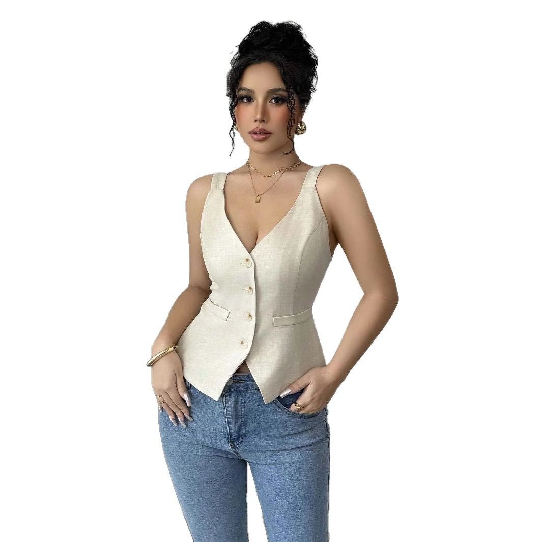 Fashionable Summer V-Neck Open Front Fitted Vest Top for Men Slim Fit with Button Closure, Casual Wear - F.Market3543D698D82A474DA88A9D36C06614F7eproloSFashionable Summer V-Neck Open Front Fitted Vest Top for Men Slim Fit with Button Closure, Casual WearFashionable Summer V-Neck Open Front Fitted Vest Top for Men Slim Fit with Button Closure, Casual Wear