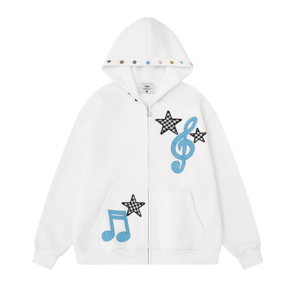 Five pointed star design hoodie with musical notes - F.Market86D98B4B33944684A2F8C9C581DF6E89eproloSFive pointed star design hoodie with musical notesFive pointed star design hoodie with musical notes