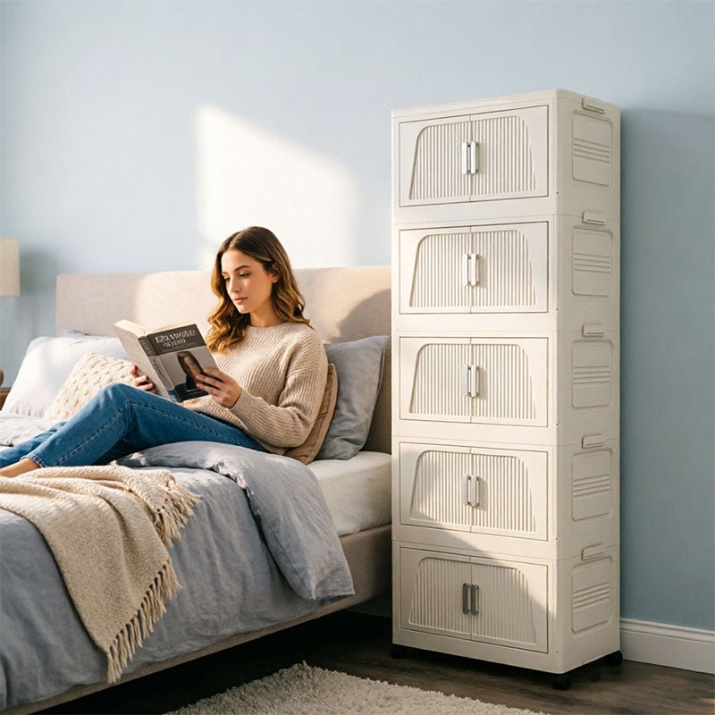 Folding Storage Cabinet with Wheels, 3/4 Tier Stackable Wardrobe Closet Organizer - F.MarketFC65FE8F1DC44DC3B0E668F4559AA2C4eprolo3Folding Storage Cabinet with Wheels, 3/4 Tier Stackable Wardrobe Closet OrganizerFolding Storage Cabinet with Wheels, 3/4 Tier Stackable Wardrobe Closet Organizer