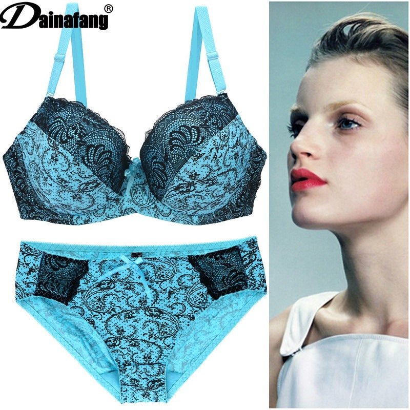Foreign Trade Large Size Bra Set Printed Lace Intimates Set Dunhuang Amazon Popular Cross-Border Intimates Bra - F.MarketBlue / 75BF.Market75BForeign Trade Large Size Bra Set Printed Lace Intimates Set Dunhuang Amazon Popular Cross-Border Intimates BraForeign Trade Large Size Bra Set Printed Lace Intimates Set Dunhuang Amazon Popular Cross-Border Intimates Bra