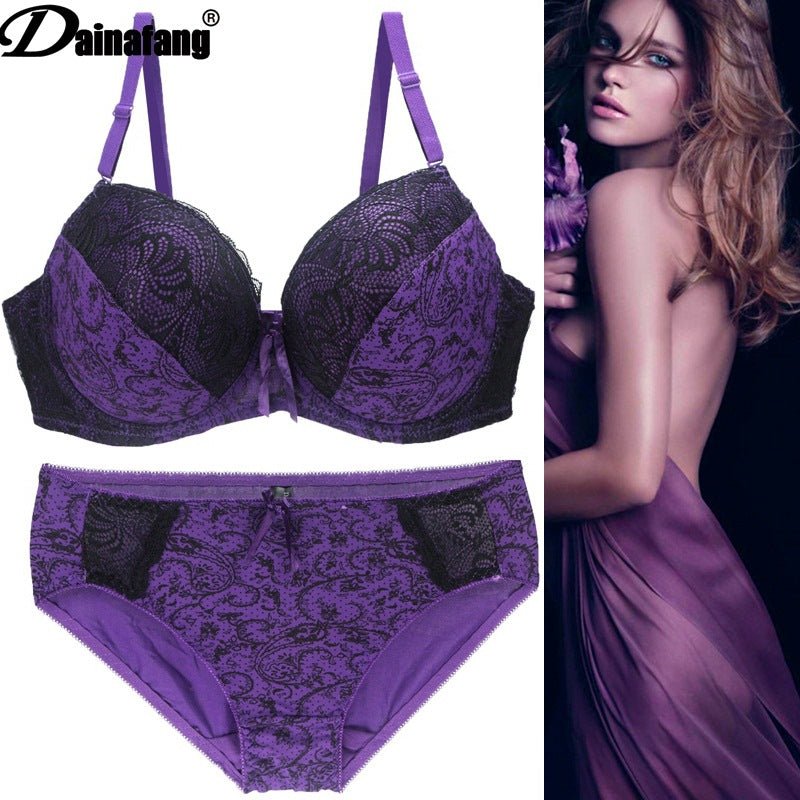 Foreign Trade Large Size Bra Set Printed Lace Intimates Set Dunhuang Amazon Popular Cross-Border Intimates Bra - F.MarketPurple / 75BF.Market75BForeign Trade Large Size Bra Set Printed Lace Intimates Set Dunhuang Amazon Popular Cross-Border Intimates BraForeign Trade Large Size Bra Set Printed Lace Intimates Set Dunhuang Amazon Popular Cross-Border Intimates Bra