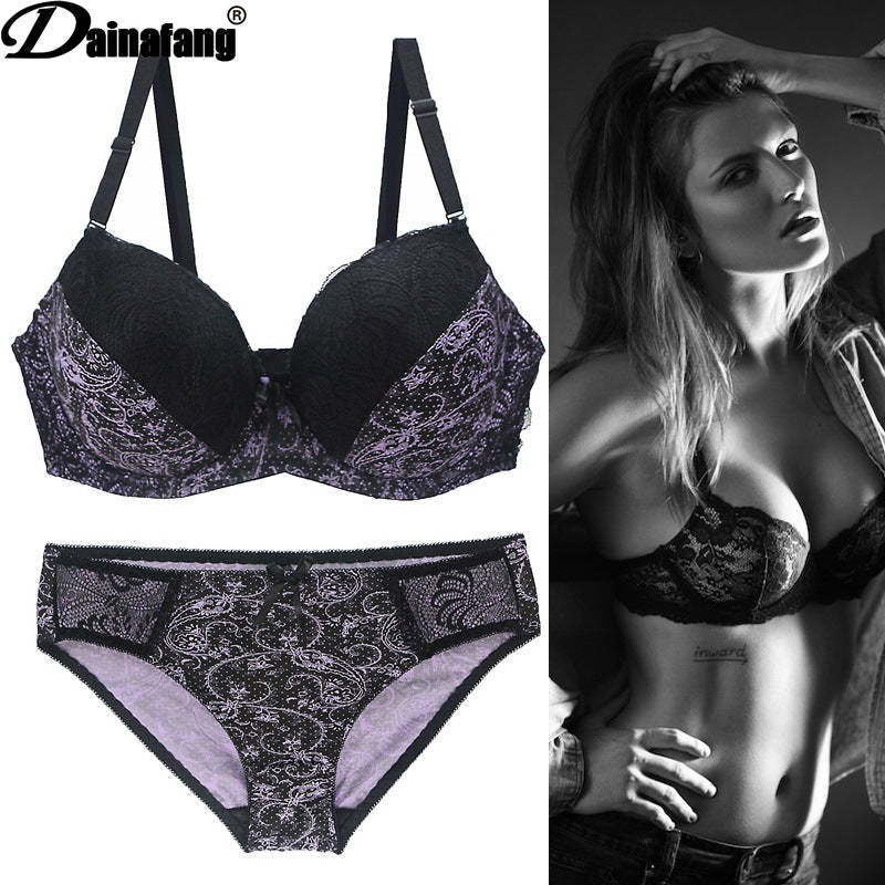 Foreign Trade Large Size Bra Set Printed Lace Intimates Set Dunhuang Amazon Popular Cross-Border Intimates Bra - F.MarketBlack / 75BF.Market75BForeign Trade Large Size Bra Set Printed Lace Intimates Set Dunhuang Amazon Popular Cross-Border Intimates BraForeign Trade Large Size Bra Set Printed Lace Intimates Set Dunhuang Amazon Popular Cross-Border Intimates Bra