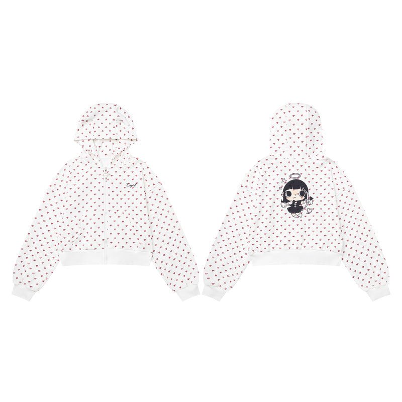 Full printed small red heart short hooded sweatshirt jacket - F.Market90FDD9C93C04423984586E6E38600934eproloSFull printed small red heart short hooded sweatshirt jacketFull printed small red heart short hooded sweatshirt jacket