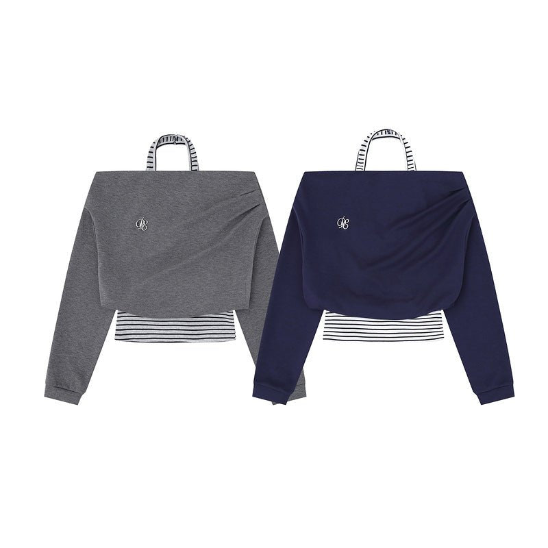 Grey toned one shoulder fake two piece long sleeved top - F.Market53091EFB2FC5436F8F96C19766ACAE83eproloSGrey toned one shoulder fake two piece long sleeved topGrey toned one shoulder fake two piece long sleeved top