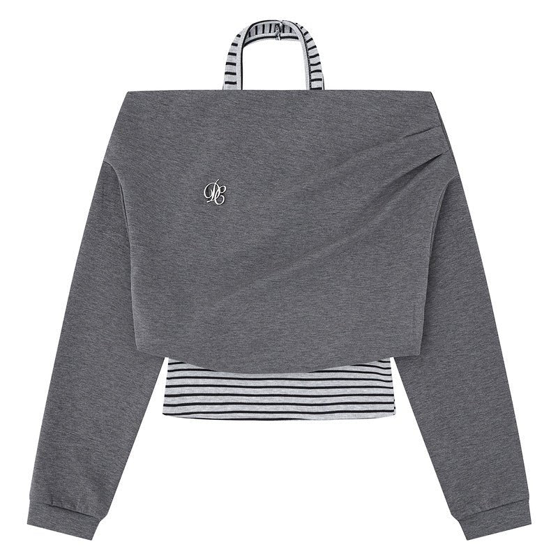 Grey toned one shoulder fake two piece long sleeved top - F.Market53091EFB2FC5436F8F96C19766ACAE83eproloSGrey toned one shoulder fake two piece long sleeved topGrey toned one shoulder fake two piece long sleeved top