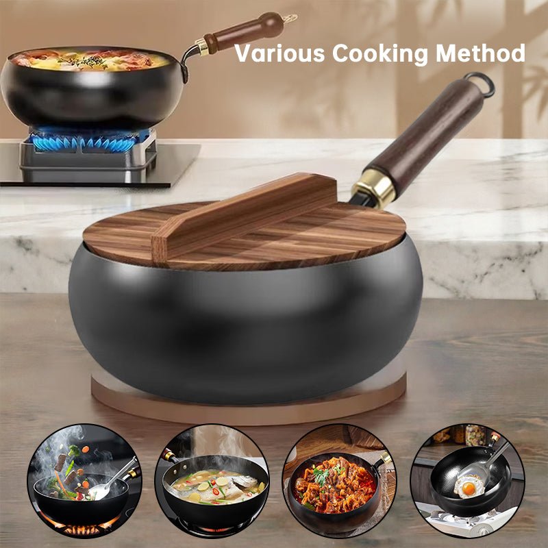 Hand-Forged Iron Wok 24/28cm Uncoated with Wood Lid for Induction Gas - F.Market6167529CFC93413DBA1DDFC8C2C95A6FeproloHand-Forged Iron Wok 24/28cm Uncoated with Wood Lid for Induction GasHand-Forged Iron Wok 24/28cm Uncoated with Wood Lid for Induction Gas