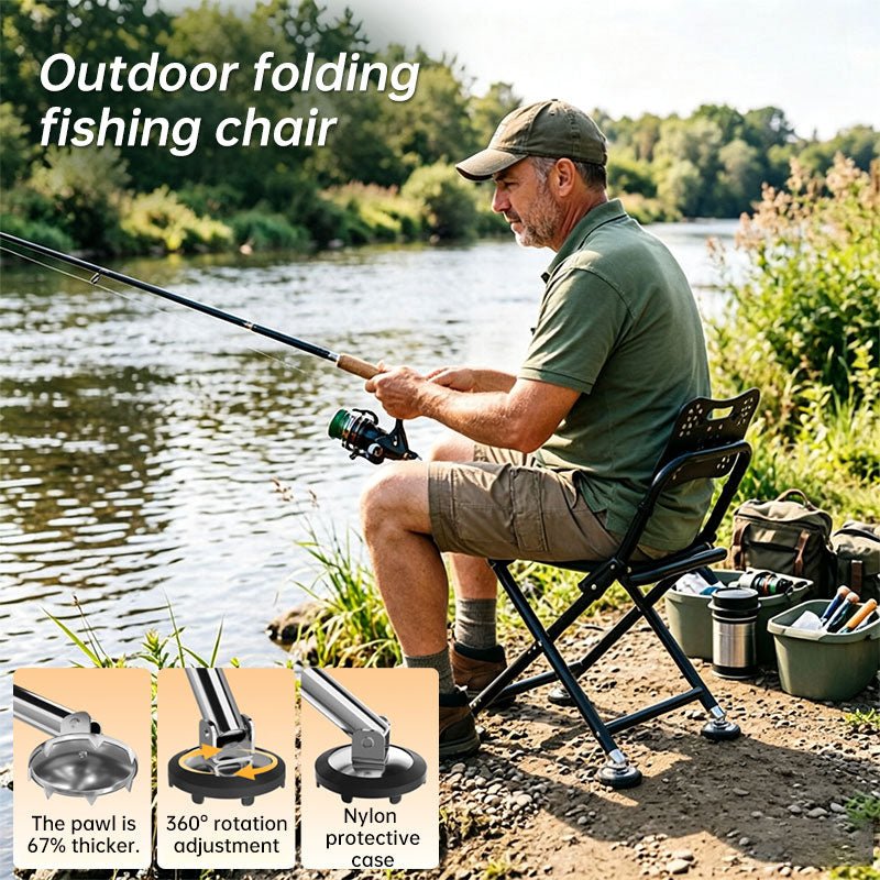 High Back Folding Fishing Chair, Adjustable Legs, Swivel Anti-Slip Feet, Portable Camping Stool for Outdoor, Hiking, Beach - F.Market6AC618A54E8348CFADF254B4DE45274AeproloHigh Back Folding Fishing Chair, Adjustable Legs, Swivel Anti-Slip Feet, Portable Camping Stool for Outdoor, Hiking, BeachHigh Back Folding Fishing Chair, Adjustable Legs, Swivel Anti-Slip Feet, Portable Camping Stool for Outdoor, Hiking, Beach