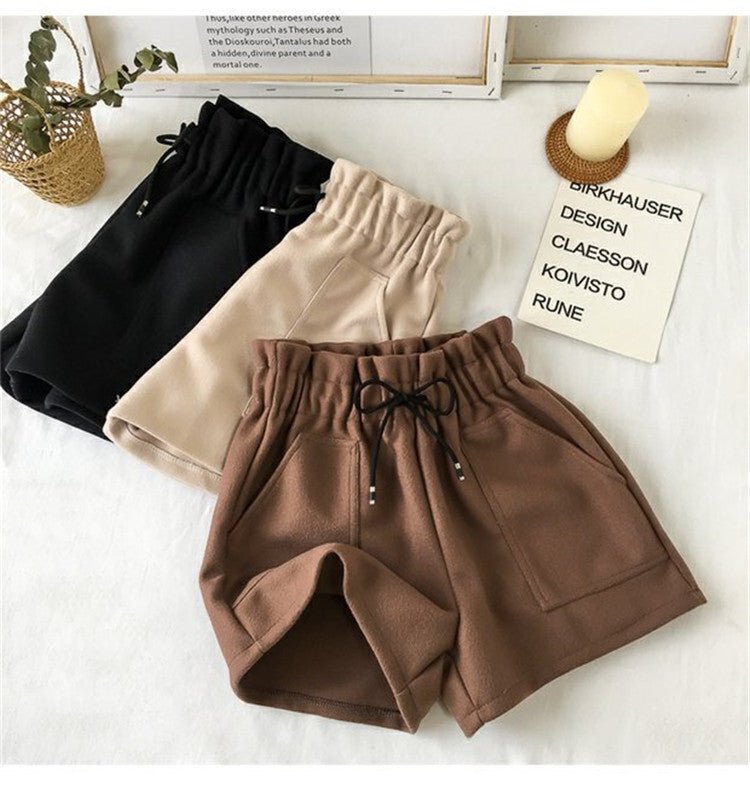 High Waist Woolen Shorts Autumn and Winter 2024 New Black Wide Leg Pants Slimming Spring Outwear Loose Casual Boots for Women - F.MarketBlack / MF.MarketMHigh Waist Woolen Shorts Autumn and Winter 2024 New Black Wide Leg Pants Slimming Spring Outwear Loose Casual Boots for WomenHigh Waist Woolen Shorts Autumn and Winter 2024 New Black Wide Leg Pants Slimming Spring Outwear Loose Casual Boots for Women