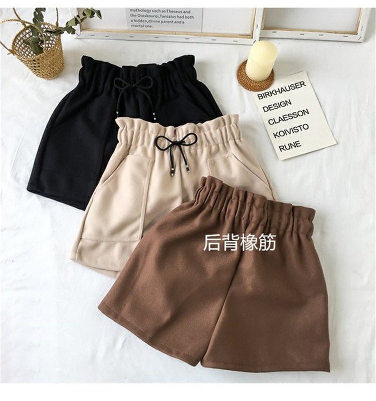 High Waist Woolen Shorts Autumn and Winter 2024 New Black Wide Leg Pants Slimming Spring Outwear Loose Casual Boots for Women - F.MarketBlack / MF.MarketMHigh Waist Woolen Shorts Autumn and Winter 2024 New Black Wide Leg Pants Slimming Spring Outwear Loose Casual Boots for WomenHigh Waist Woolen Shorts Autumn and Winter 2024 New Black Wide Leg Pants Slimming Spring Outwear Loose Casual Boots for Women
