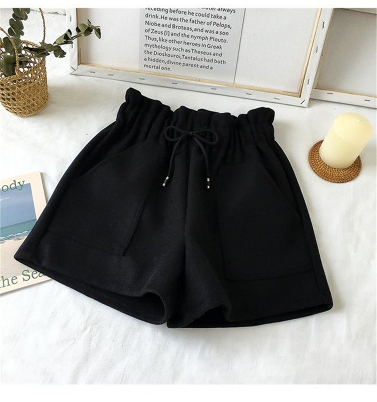 High Waist Woolen Shorts Autumn and Winter 2024 New Black Wide Leg Pants Slimming Spring Outwear Loose Casual Boots for Women - F.MarketBlack / MF.MarketMHigh Waist Woolen Shorts Autumn and Winter 2024 New Black Wide Leg Pants Slimming Spring Outwear Loose Casual Boots for WomenHigh Waist Woolen Shorts Autumn and Winter 2024 New Black Wide Leg Pants Slimming Spring Outwear Loose Casual Boots for Women