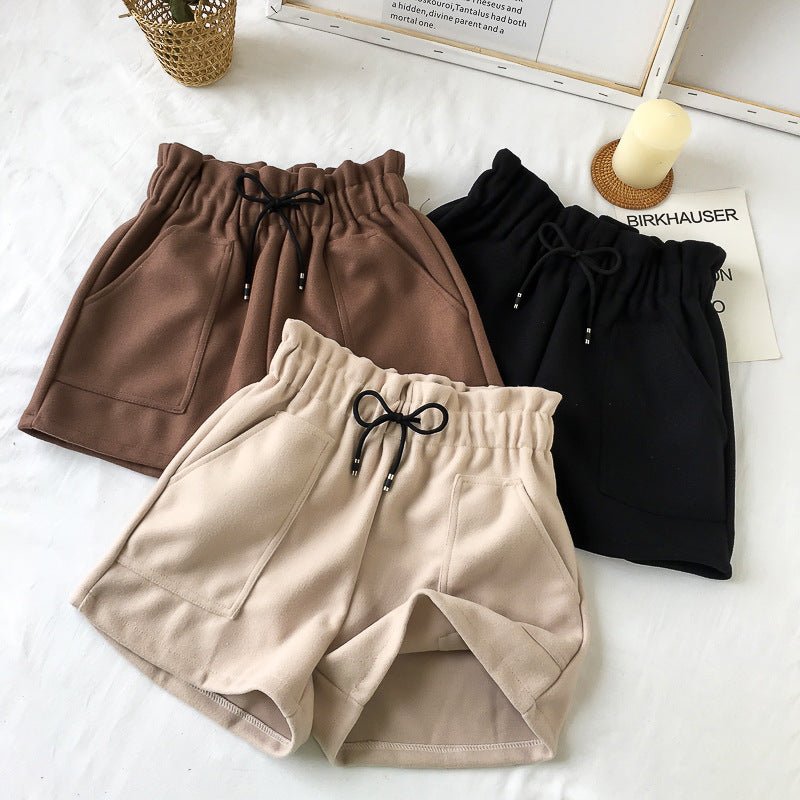 High Waist Woolen Shorts Autumn and Winter 2024 New Black Wide Leg Pants Slimming Spring Outwear Loose Casual Boots for Women - F.MarketBlack / MF.MarketMHigh Waist Woolen Shorts Autumn and Winter 2024 New Black Wide Leg Pants Slimming Spring Outwear Loose Casual Boots for WomenHigh Waist Woolen Shorts Autumn and Winter 2024 New Black Wide Leg Pants Slimming Spring Outwear Loose Casual Boots for Women