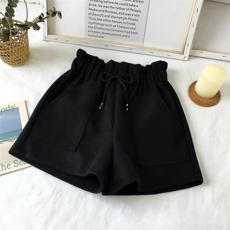 High Waist Woolen Shorts Autumn and Winter 2024 New Black Wide Leg Pants Slimming Spring Outwear Loose Casual Boots for Women - F.MarketBlack / MF.MarketMHigh Waist Woolen Shorts Autumn and Winter 2024 New Black Wide Leg Pants Slimming Spring Outwear Loose Casual Boots for WomenHigh Waist Woolen Shorts Autumn and Winter 2024 New Black Wide Leg Pants Slimming Spring Outwear Loose Casual Boots for Women