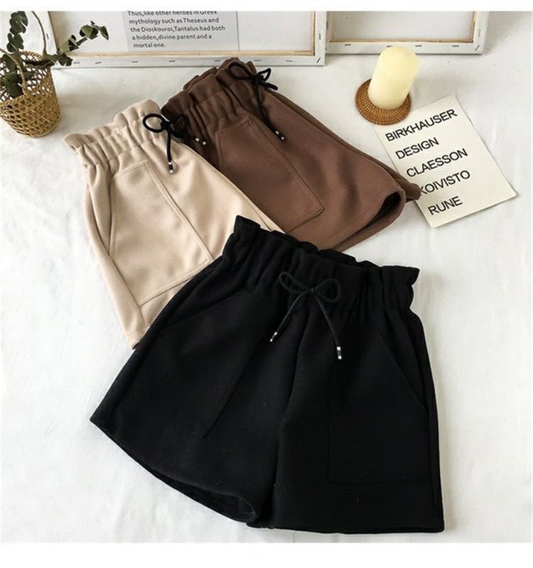 High Waist Woolen Shorts Autumn and Winter 2024 New Black Wide Leg Pants Slimming Spring Outwear Loose Casual Boots for Women - F.MarketBlack / MF.MarketMHigh Waist Woolen Shorts Autumn and Winter 2024 New Black Wide Leg Pants Slimming Spring Outwear Loose Casual Boots for WomenHigh Waist Woolen Shorts Autumn and Winter 2024 New Black Wide Leg Pants Slimming Spring Outwear Loose Casual Boots for Women