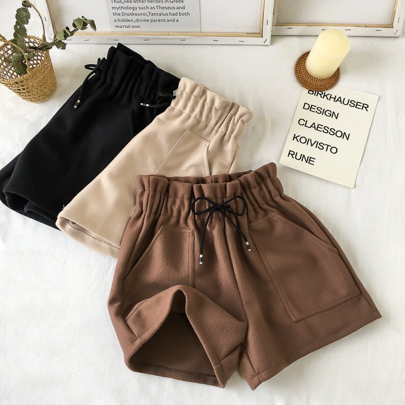 High Waist Woolen Shorts Autumn and Winter 2024 New Black Wide Leg Pants Slimming Spring Outwear Loose Casual Boots for Women - F.MarketBlack / MF.MarketMHigh Waist Woolen Shorts Autumn and Winter 2024 New Black Wide Leg Pants Slimming Spring Outwear Loose Casual Boots for WomenHigh Waist Woolen Shorts Autumn and Winter 2024 New Black Wide Leg Pants Slimming Spring Outwear Loose Casual Boots for Women