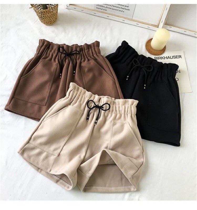 High Waist Woolen Shorts Autumn and Winter 2024 New Black Wide Leg Pants Slimming Spring Outwear Loose Casual Boots for Women - F.MarketBlack / MF.MarketMHigh Waist Woolen Shorts Autumn and Winter 2024 New Black Wide Leg Pants Slimming Spring Outwear Loose Casual Boots for WomenHigh Waist Woolen Shorts Autumn and Winter 2024 New Black Wide Leg Pants Slimming Spring Outwear Loose Casual Boots for Women