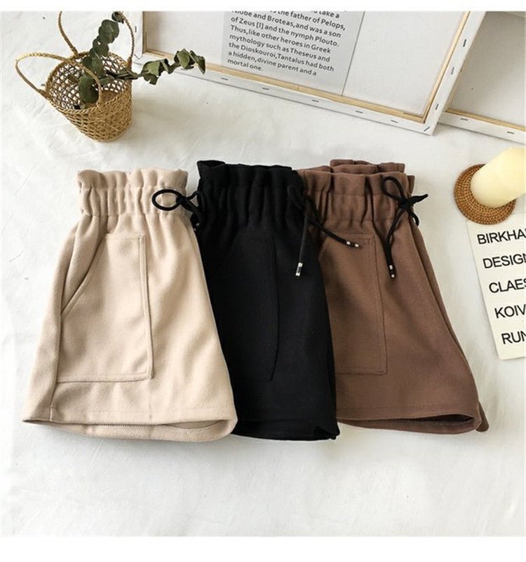 High Waist Woolen Shorts Autumn and Winter 2024 New Black Wide Leg Pants Slimming Spring Outwear Loose Casual Boots for Women - F.MarketBlack / MF.MarketMHigh Waist Woolen Shorts Autumn and Winter 2024 New Black Wide Leg Pants Slimming Spring Outwear Loose Casual Boots for WomenHigh Waist Woolen Shorts Autumn and Winter 2024 New Black Wide Leg Pants Slimming Spring Outwear Loose Casual Boots for Women