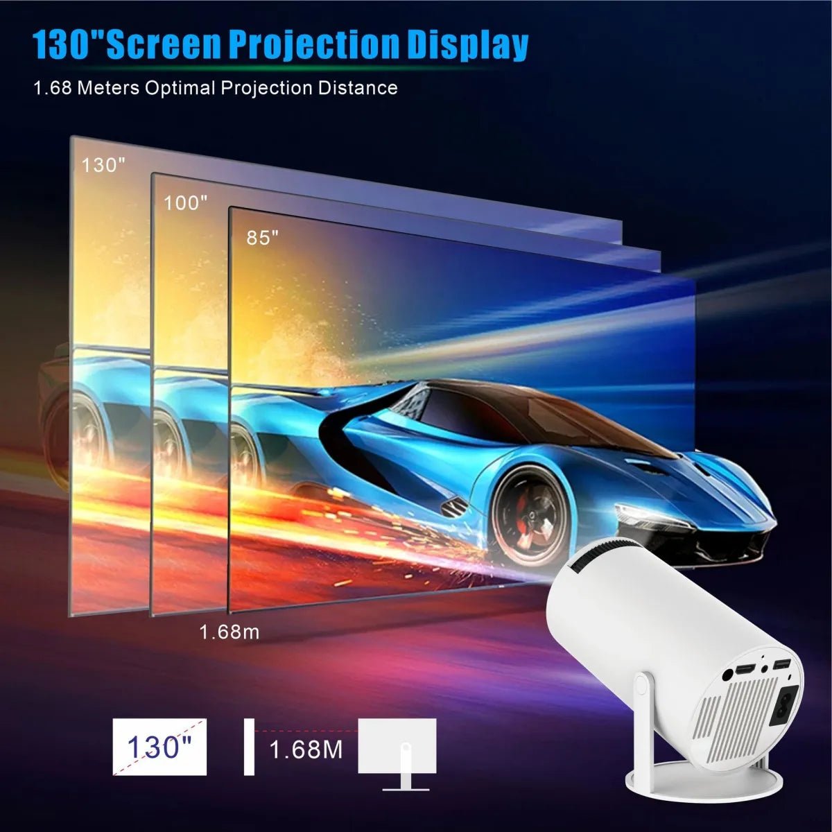 HY300 Pro Projector Home Theater Entertainment Portable Small Projector - F.MarketNMZPWLVBMF.Market(EU) PlugHY300 Pro Projector Home Theater Entertainment Portable Small ProjectorHY300 Pro Projector Home Theater Entertainment Portable Small Projector