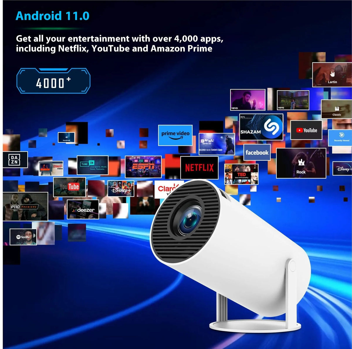 HY300 Pro Projector Home Theater Entertainment Portable Small Projector - F.MarketNMZPWLVBMF.Market(EU) PlugHY300 Pro Projector Home Theater Entertainment Portable Small ProjectorHY300 Pro Projector Home Theater Entertainment Portable Small Projector