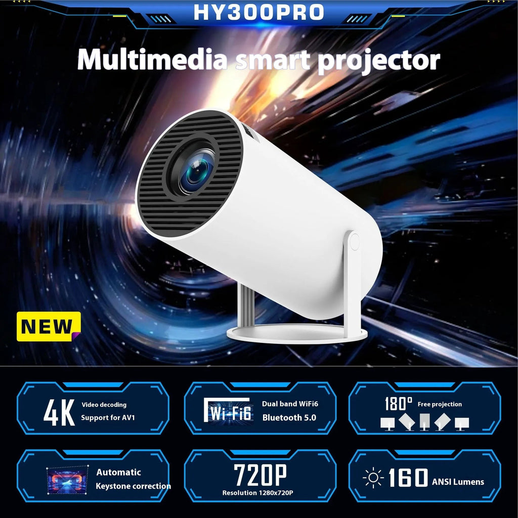 HY300 Pro Projector Home Theater Entertainment Portable Small Projector - F.MarketNMZPWLVBMF.Market(EU) PlugHY300 Pro Projector Home Theater Entertainment Portable Small ProjectorHY300 Pro Projector Home Theater Entertainment Portable Small Projector