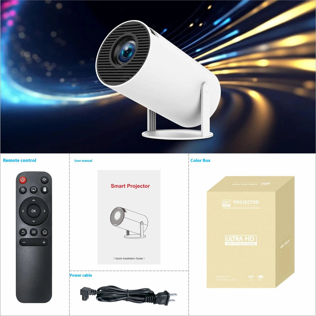HY300 Pro Projector Home Theater Entertainment Portable Small Projector - F.MarketNMZPWLVBMF.Market(EU) PlugHY300 Pro Projector Home Theater Entertainment Portable Small ProjectorHY300 Pro Projector Home Theater Entertainment Portable Small Projector