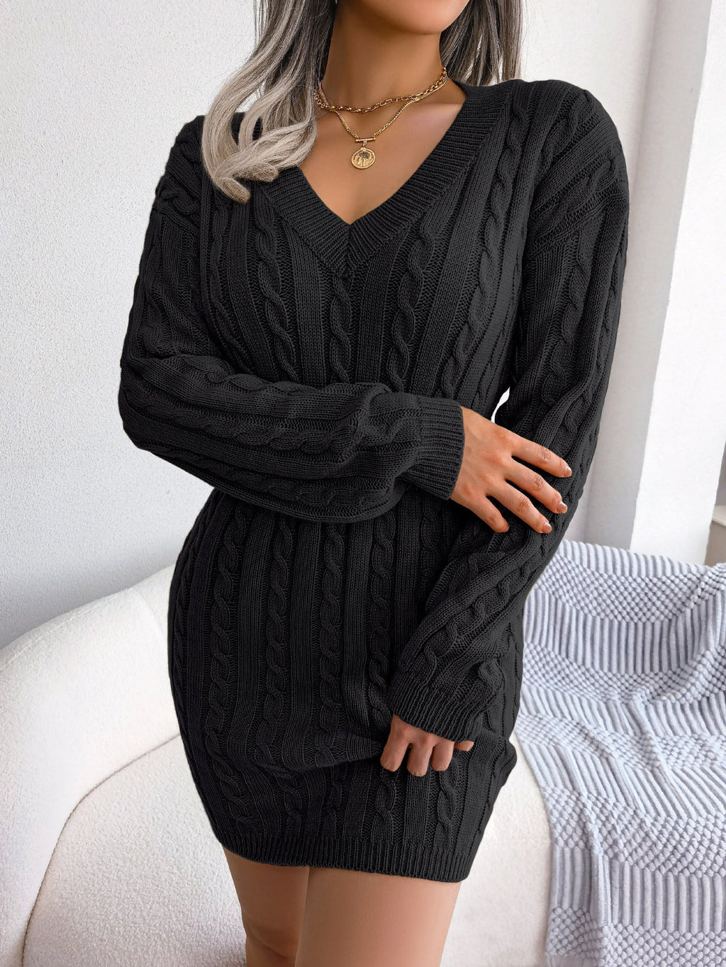 Ins Style Real Shot Autumn and Winter European and American Fashion Waist Twist Hip Dress Sweater Skirt Amazon Cross-Border Women's Clothing - F.MarketAmazon good quality, rest assured to promote / SF.MarketSIns Style Real Shot Autumn and Winter European and American Fashion Waist Twist Hip Dress Sweater Skirt Amazon Cross-Border Women's ClothingIns Style Real Shot Autumn and Winter European and American Fashion Waist Twist Hip Dress Sweater Skirt Amazon Cross-Border Women's Clothing