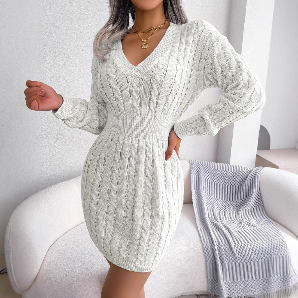 Ins Style Real Shot Autumn and Winter European and American Fashion Waist Twist Hip Dress Sweater Skirt Amazon Cross-Border Women's Clothing - F.MarketAmazon good quality, rest assured to promote / SF.MarketSIns Style Real Shot Autumn and Winter European and American Fashion Waist Twist Hip Dress Sweater Skirt Amazon Cross-Border Women's ClothingIns Style Real Shot Autumn and Winter European and American Fashion Waist Twist Hip Dress Sweater Skirt Amazon Cross-Border Women's Clothing