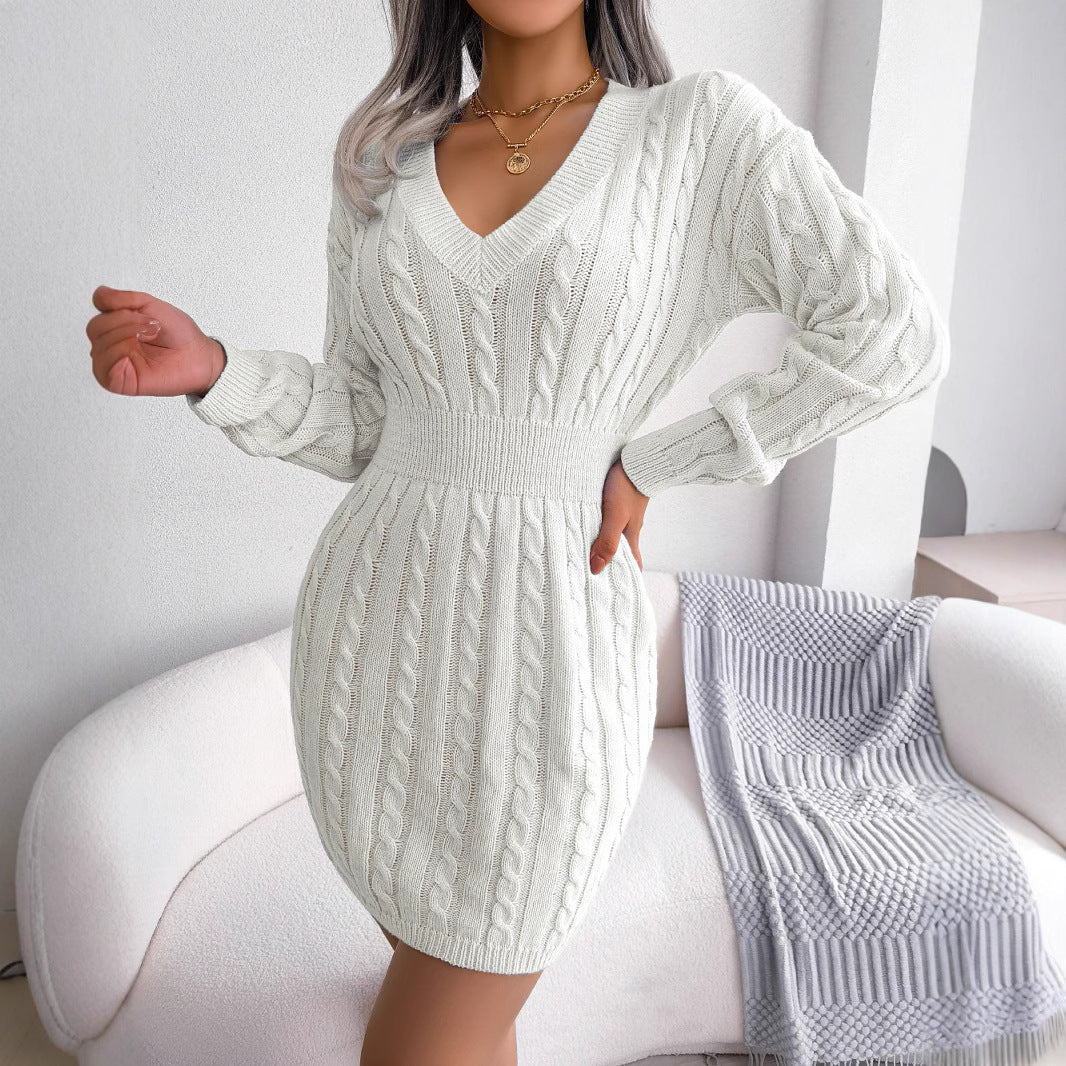 Ins Style Real Shot Autumn and Winter European and American Fashion Waist Twist Hip Dress Sweater Skirt Amazon Cross-Border Women's Clothing - F.MarketAmazon good quality, rest assured to promote / SF.MarketSIns Style Real Shot Autumn and Winter European and American Fashion Waist Twist Hip Dress Sweater Skirt Amazon Cross-Border Women's ClothingIns Style Real Shot Autumn and Winter European and American Fashion Waist Twist Hip Dress Sweater Skirt Amazon Cross-Border Women's Clothing