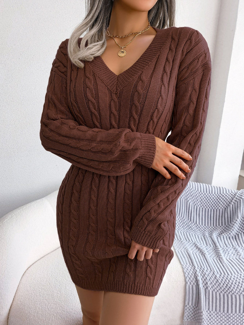 Ins Style Real Shot Autumn and Winter European and American Fashion Waist Twist Hip Dress Sweater Skirt Amazon Cross-Border Women's Clothing - F.MarketAmazon good quality, rest assured to promote / SF.MarketSIns Style Real Shot Autumn and Winter European and American Fashion Waist Twist Hip Dress Sweater Skirt Amazon Cross-Border Women's ClothingIns Style Real Shot Autumn and Winter European and American Fashion Waist Twist Hip Dress Sweater Skirt Amazon Cross-Border Women's Clothing