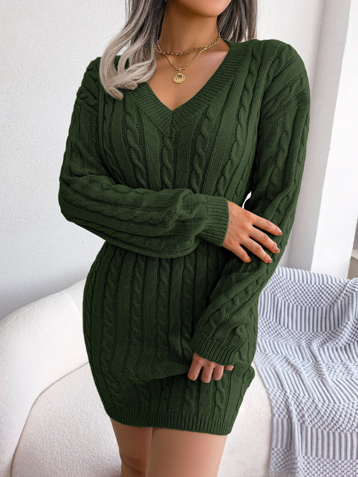 Ins Style Real Shot Autumn and Winter European and American Fashion Waist Twist Hip Dress Sweater Skirt Amazon Cross-Border Women's Clothing - F.MarketAmazon good quality, rest assured to promote / SF.MarketSIns Style Real Shot Autumn and Winter European and American Fashion Waist Twist Hip Dress Sweater Skirt Amazon Cross-Border Women's ClothingIns Style Real Shot Autumn and Winter European and American Fashion Waist Twist Hip Dress Sweater Skirt Amazon Cross-Border Women's Clothing