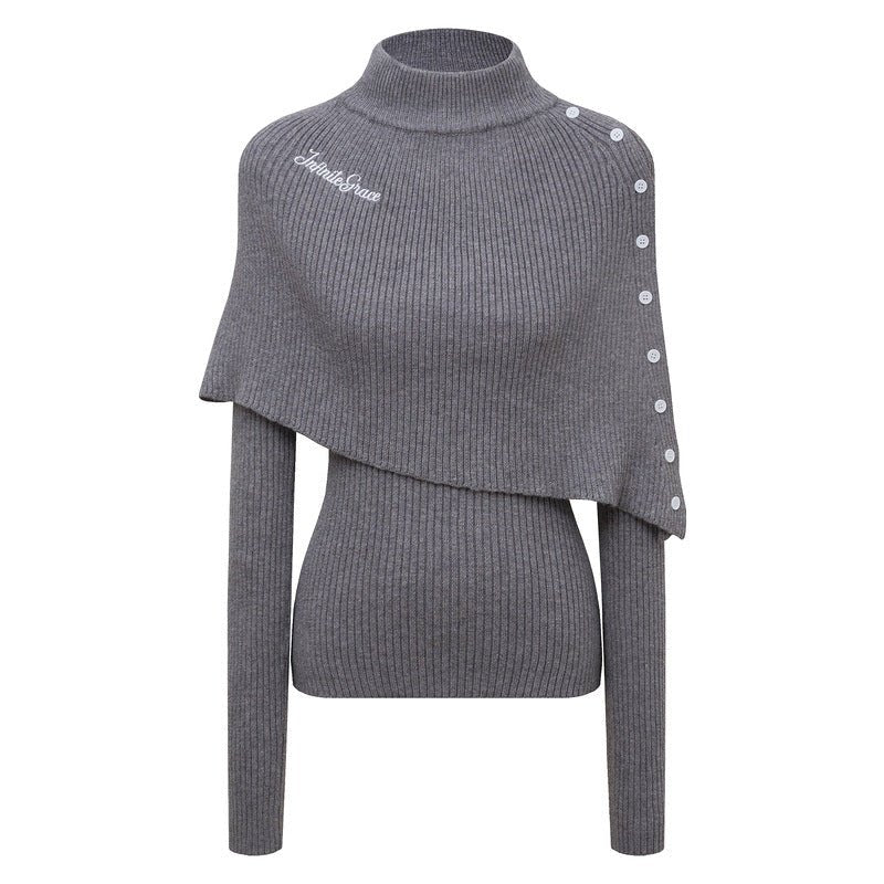 Irregular cape shawl design knitted top sweater - F.MarketE4B08666DFD44D50A4950852EDDC0610eproloSIrregular cape shawl design knitted top sweaterIrregular cape shawl design knitted top sweater