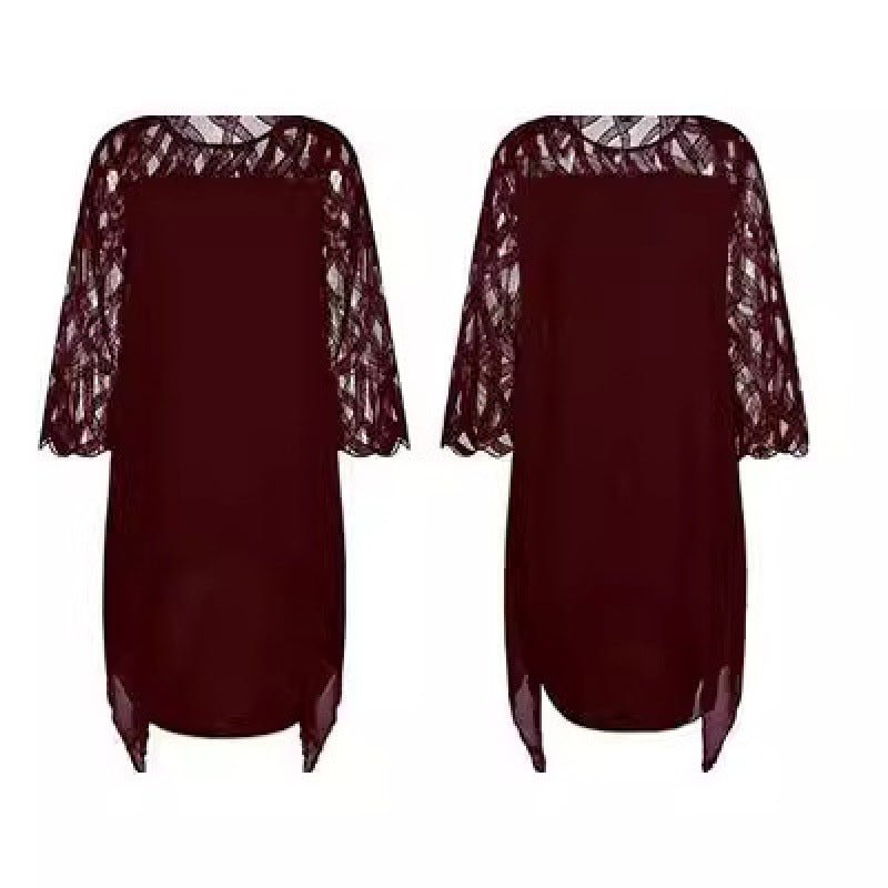 Lace Patchwork Three-Quarter Sleeve Irregular Hem Chiffon Dress - F.MarketBDDCB1CB29F8434B91FA9C150A59FEEAeproloLLace Patchwork Three-Quarter Sleeve Irregular Hem Chiffon DressLace Patchwork Three-Quarter Sleeve Irregular Hem Chiffon Dress