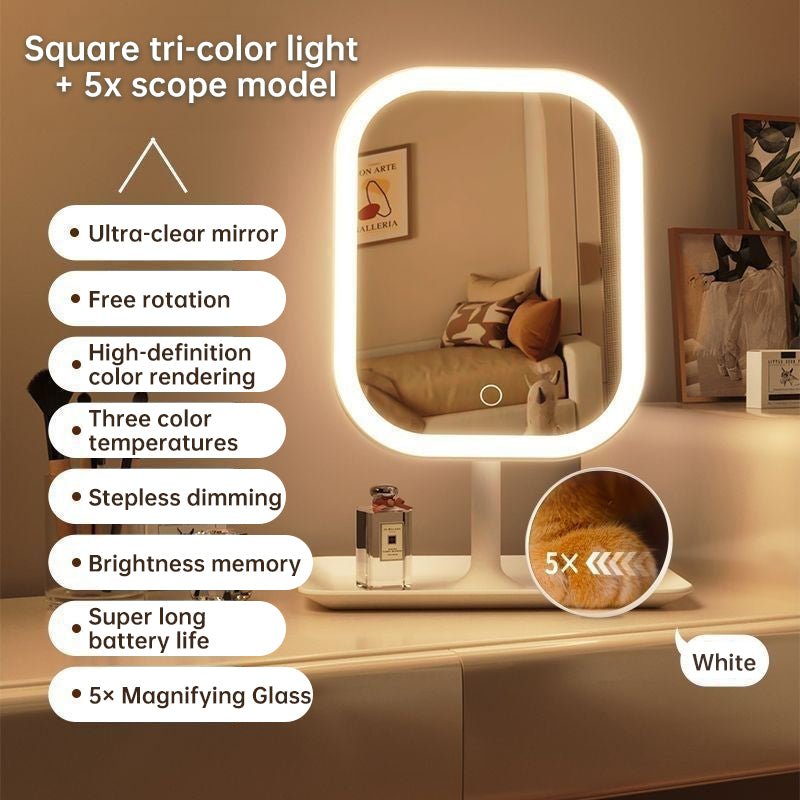Large Square Rotating LED Makeup Mirror with Adjustable Lighting, 1~2PCS, Vanity Mirror for Girls Dormitory & Home Use - F.Market8A8ECA73D3284D8AA1886F2D7CFB7691eproloLarge Square Rotating LED Makeup Mirror with Adjustable Lighting, 1~2PCS, Vanity Mirror for Girls Dormitory & Home UseLarge Square Rotating LED Makeup Mirror with Adjustable Lighting, 1~2PCS, Vanity Mirror for Girls Dormitory & Home Use