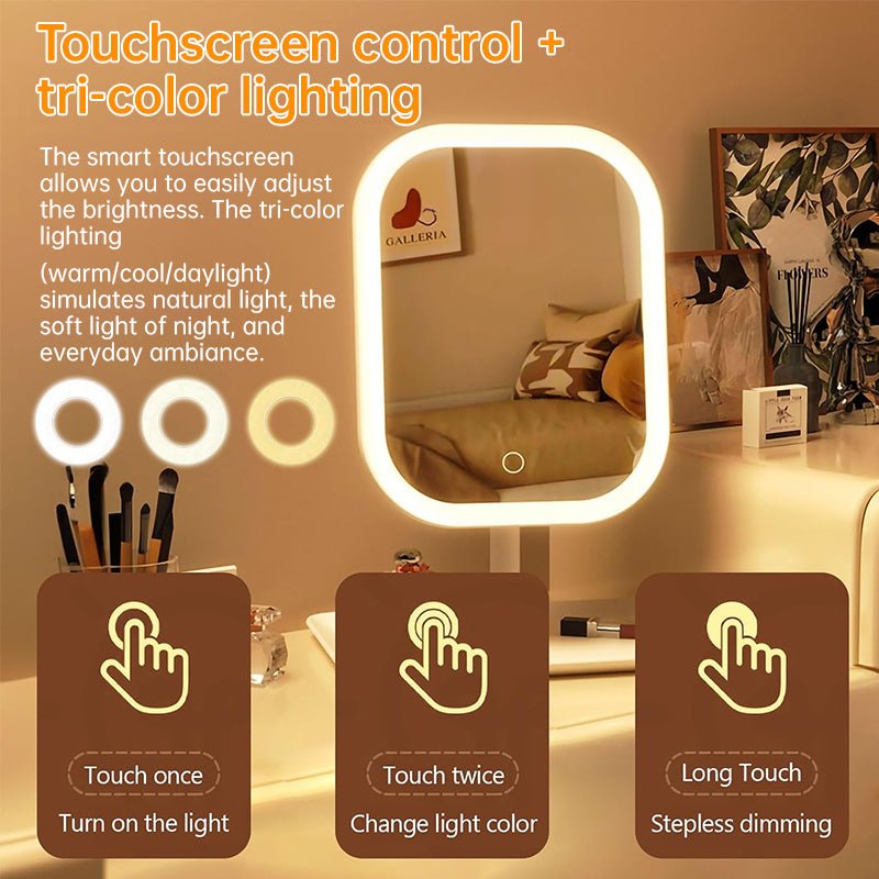 Large Square Rotating LED Makeup Mirror with Adjustable Lighting, 1~2PCS, Vanity Mirror for Girls Dormitory & Home Use - F.Market8A8ECA73D3284D8AA1886F2D7CFB7691eproloLarge Square Rotating LED Makeup Mirror with Adjustable Lighting, 1~2PCS, Vanity Mirror for Girls Dormitory & Home UseLarge Square Rotating LED Makeup Mirror with Adjustable Lighting, 1~2PCS, Vanity Mirror for Girls Dormitory & Home Use