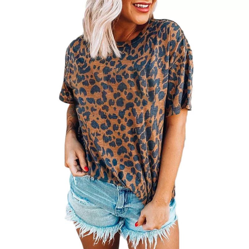 Leopard Pattern Crew Neck Casual Short Sleeve T-Shirt - F.MarketAEE32451C7524A5D976FFBEE02E75B6BeproloSLeopard Pattern Crew Neck Casual Short Sleeve T-ShirtLeopard Pattern Crew Neck Casual Short Sleeve T-Shirt