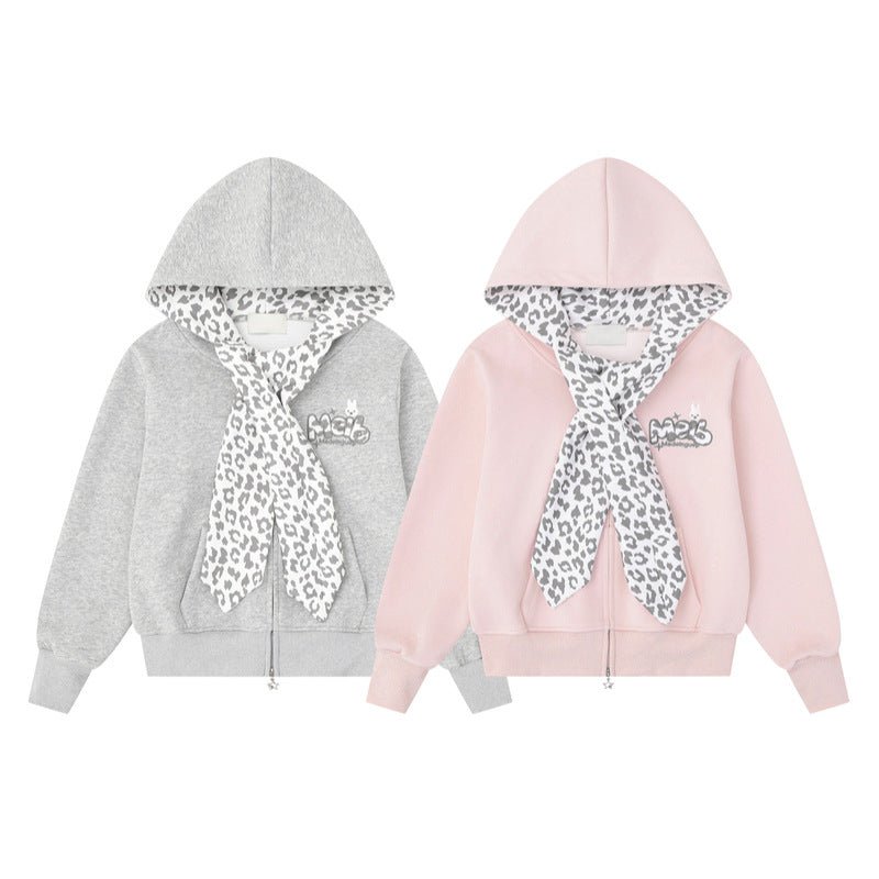 Leopard print scarf rabbit embroidery sweatshirt jacket - F.MarketD16475AD6B6240A2B84D67675E752CA1eproloSLeopard print scarf rabbit embroidery sweatshirt jacketLeopard print scarf rabbit embroidery sweatshirt jacket