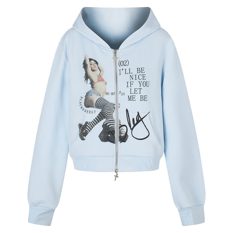 Letter printed light blue hooded jacket - F.Market211BBA5AF73A45F896F7ECD13AB804A6eproloSLetter printed light blue hooded jacketLetter printed light blue hooded jacket