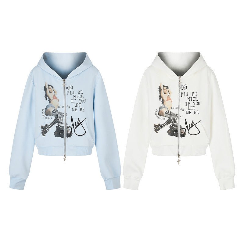 Letter printed light blue hooded jacket - F.Market211BBA5AF73A45F896F7ECD13AB804A6eproloSLetter printed light blue hooded jacketLetter printed light blue hooded jacket