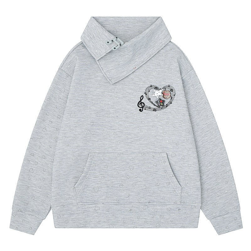 Light gray slanted collar hoodie with musical notes and heart embroidery - F.Market72001758CB354EDABF7257F2BE65FC24eproloSLight gray slanted collar hoodie with musical notes and heart embroideryLight gray slanted collar hoodie with musical notes and heart embroidery