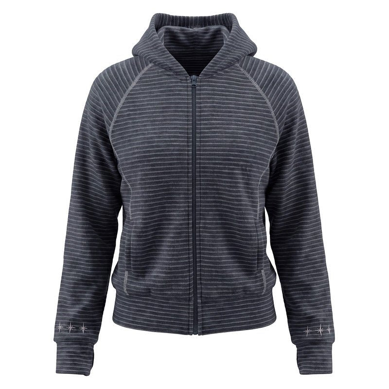 Light gray striped hooded zipper embroidered short jacket for women - F.Market6EDD999F4AC345F28DE602B1221F7A74eproloSLight gray striped hooded zipper embroidered short jacket for womenLight gray striped hooded zipper embroidered short jacket for women