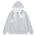 Light grey hooded zipper sweatshirt jacket with bow tie - F.Market549A3C2E0FC141F4B7F188CBF5037EADeproloSLight grey hooded zipper sweatshirt jacket with bow tieLight grey hooded zipper sweatshirt jacket with bow tie