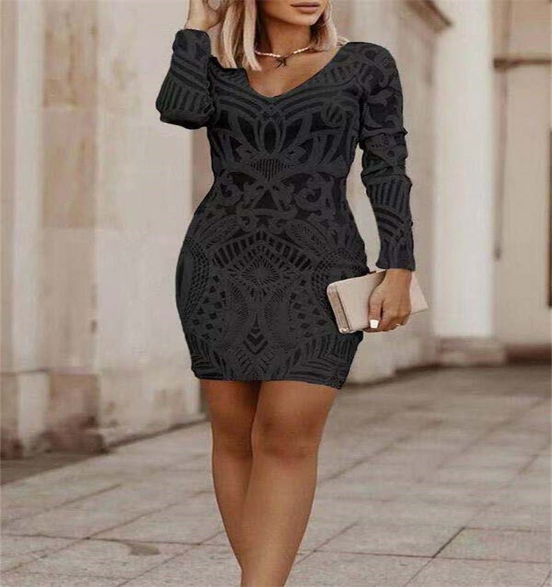 Long sleeved V-neck dress - F.MarketB2A93979C1CD438CAECBAB8B03F77CADeproloSLong sleeved V-neck dressLong sleeved V-neck dress