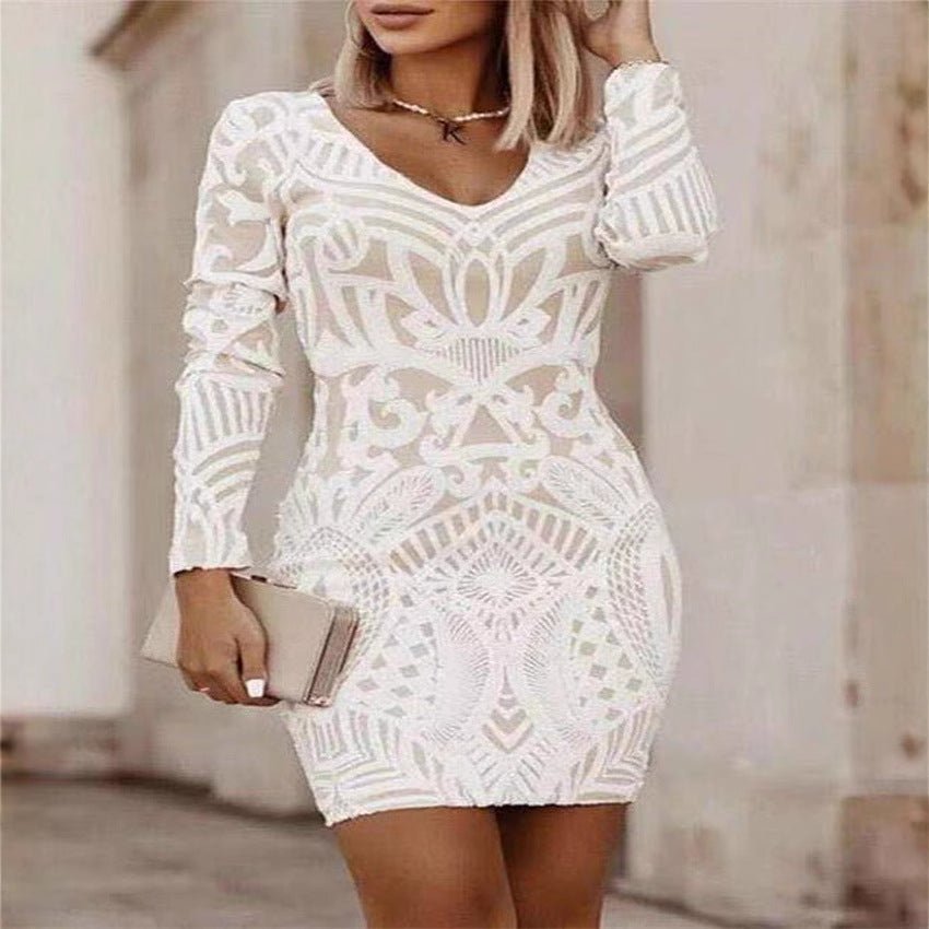 Long sleeved V-neck dress - F.Market65B5775E99A3445E8FC07BB37A1E129EeproloSLong sleeved V-neck dressLong sleeved V-neck dress